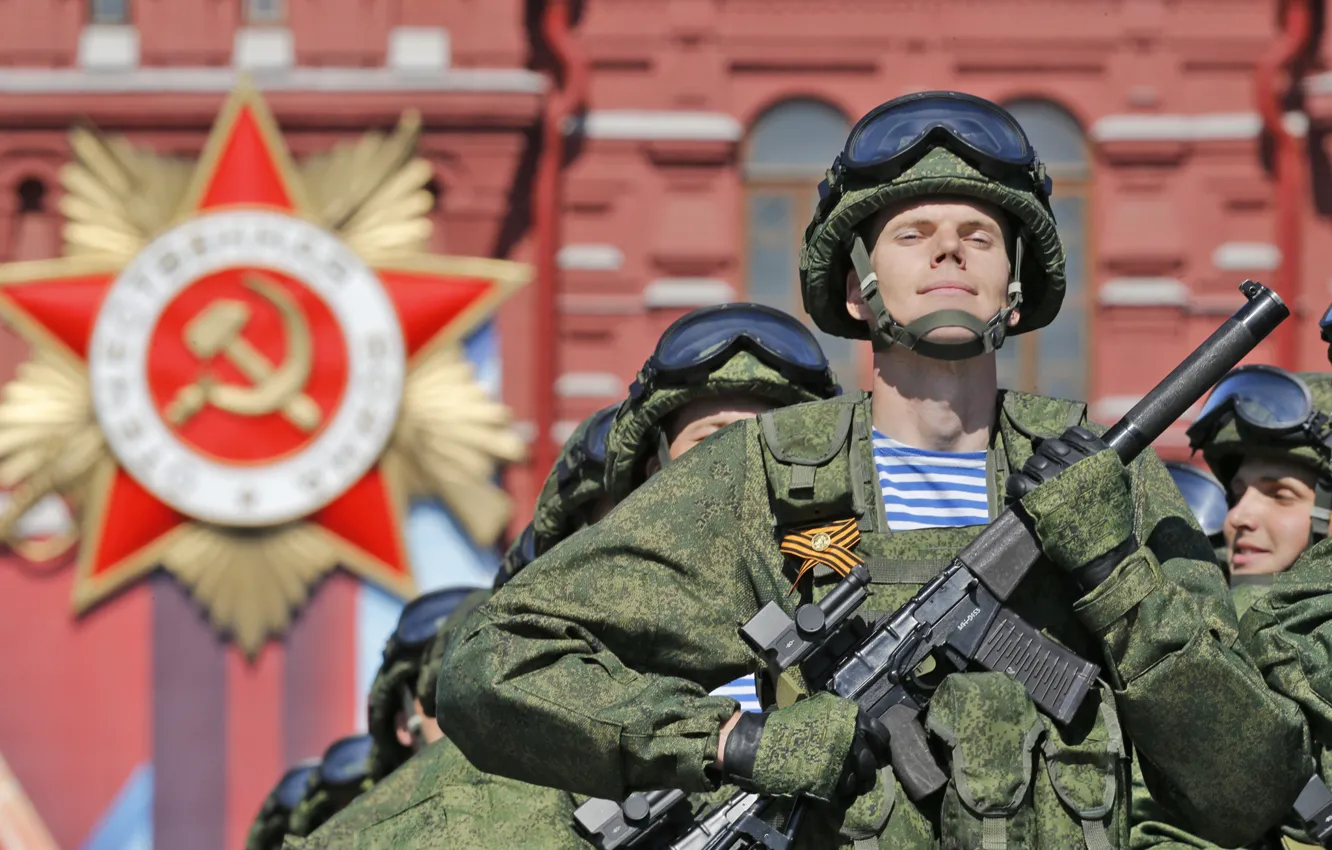 Фото обои СССР, Россия, 9 мая, бойцы, спецназ, гордость, честь, Парад Победы