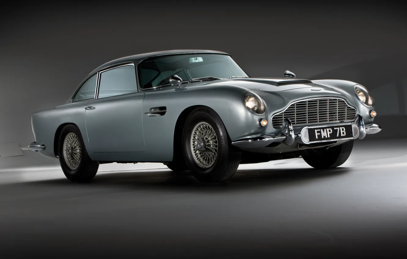 Фото обои Aston Martin, классика, 1964, DB5, автомобиль Джеймса Бонда