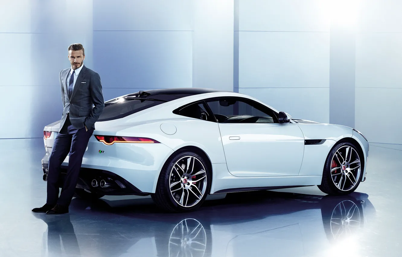 Фото обои авто, Jaguar, костюм, мужчина, David Beckham