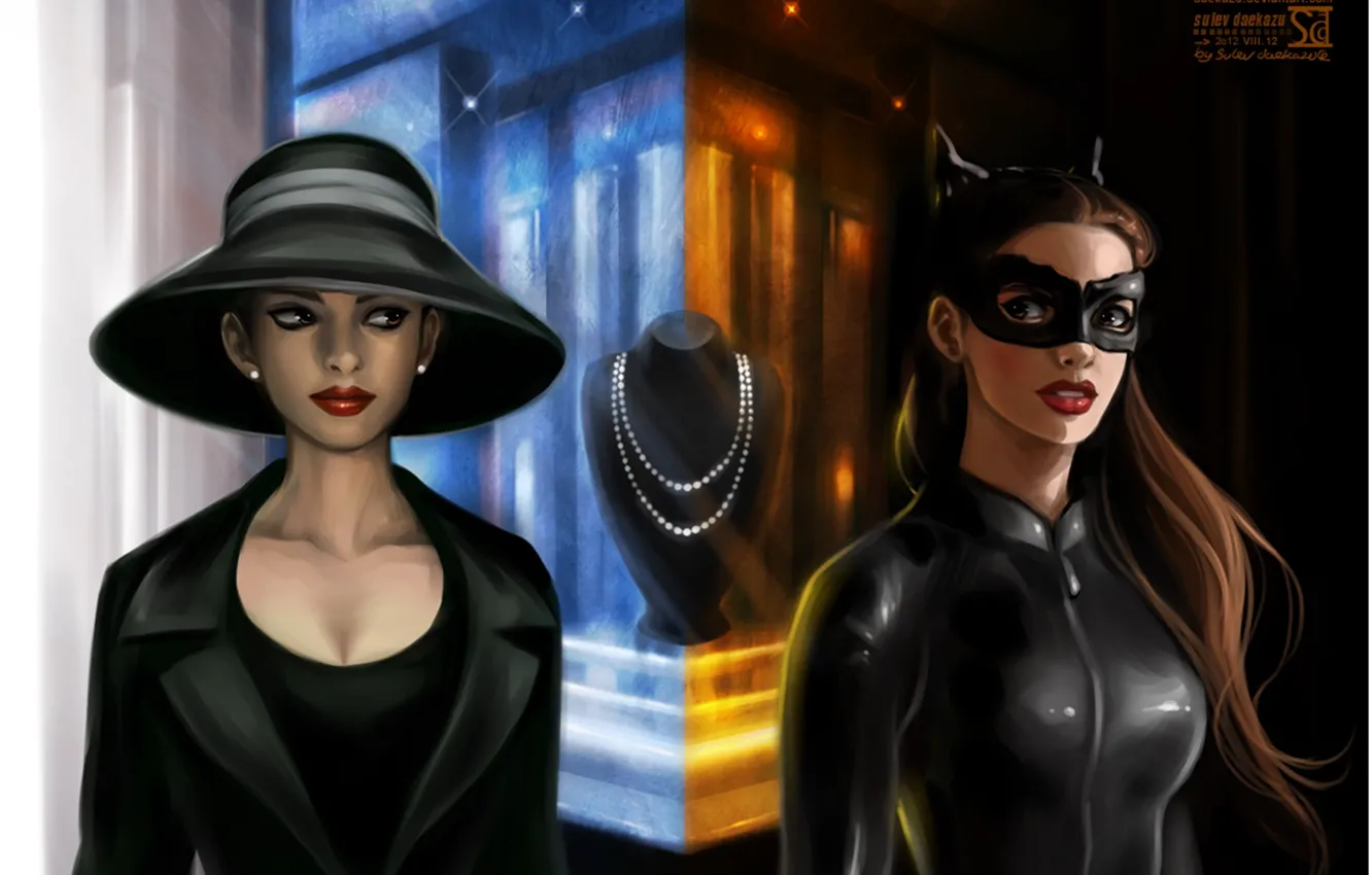 Фото обои ожерелье, Catwoman, женщина кошка