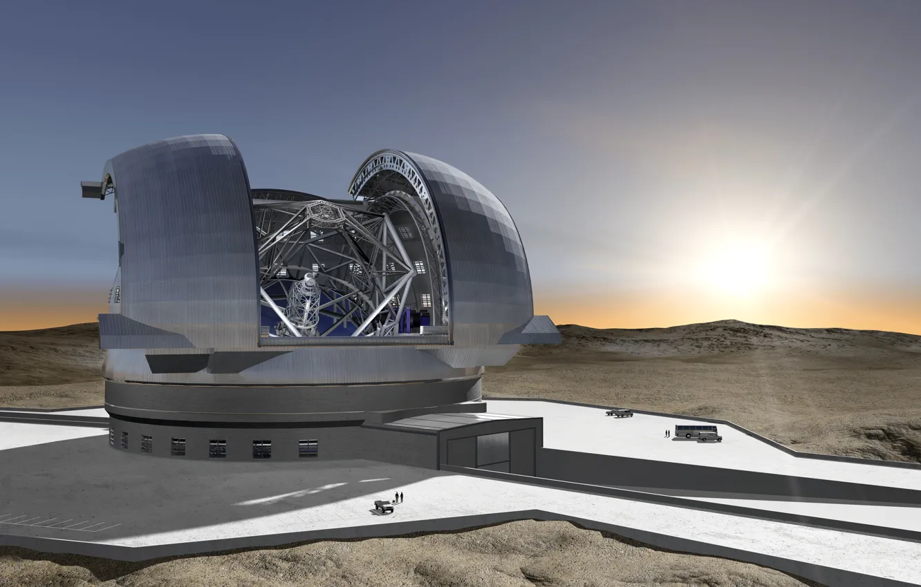 Фото обои Чили, Chile, The European Extremely Large, гигантский телескоп, telescope (E-ELT), Artist's Impression