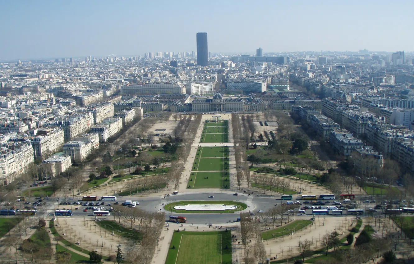 Фото обои Франция, Париж, Вид с эйфелевой башни