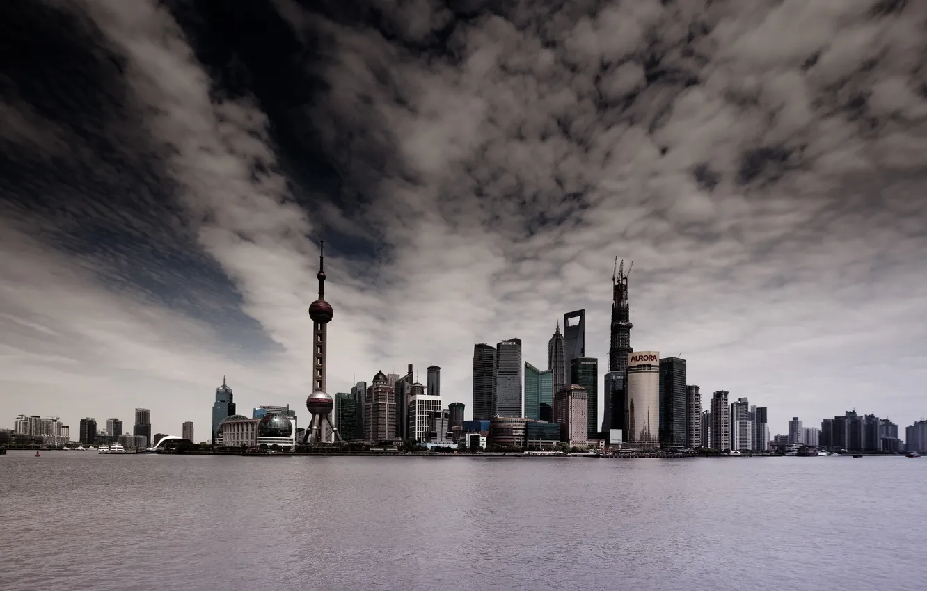 Фото обои город, дома, Китай, Shanghai, мегаполис, Lan Ni Du