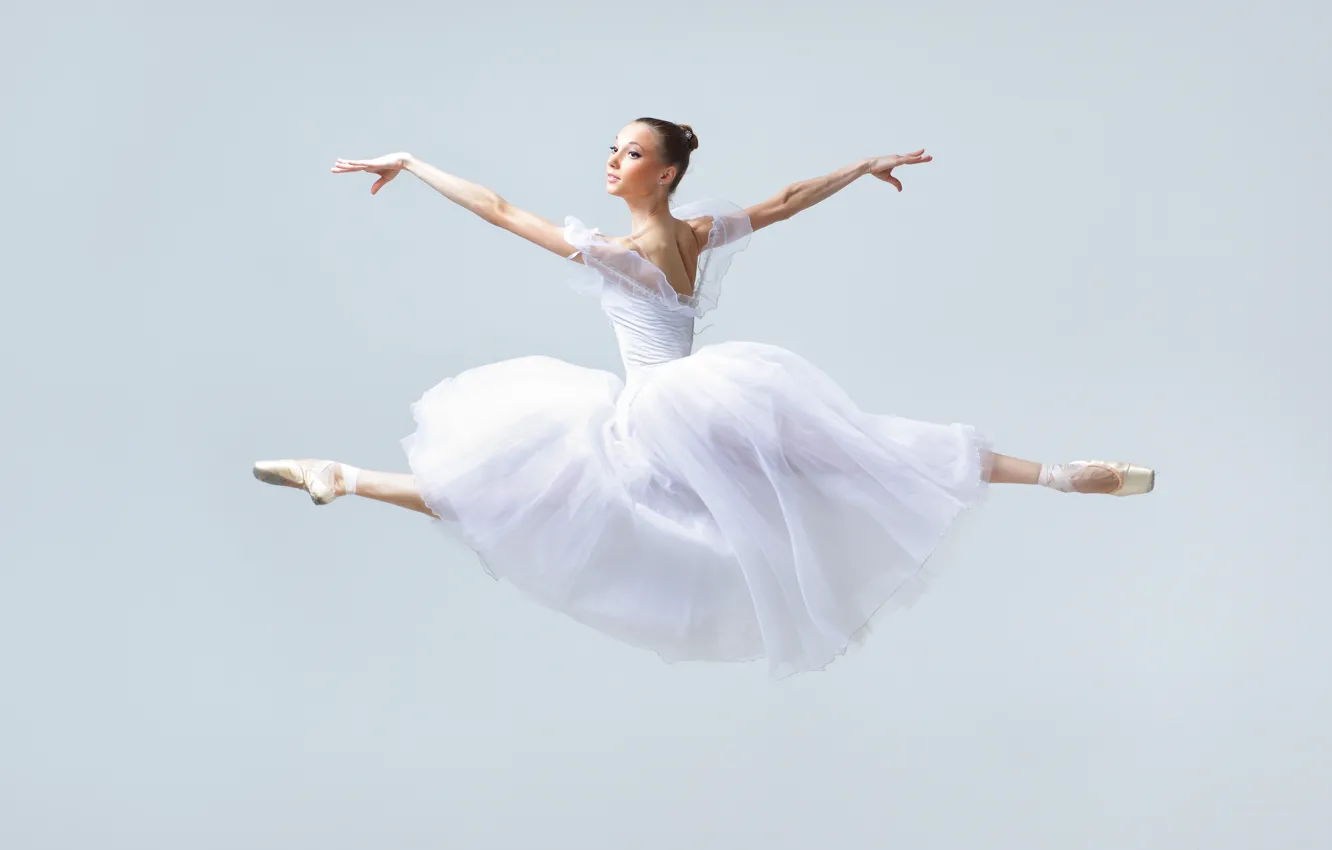 Фото обои девушка, прыжок, балерина
