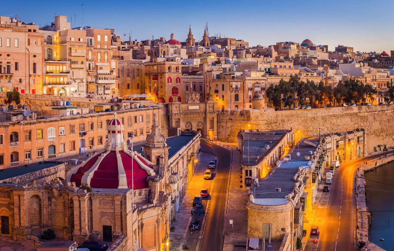 Фото обои здания, улицы, Мальта, Валетта