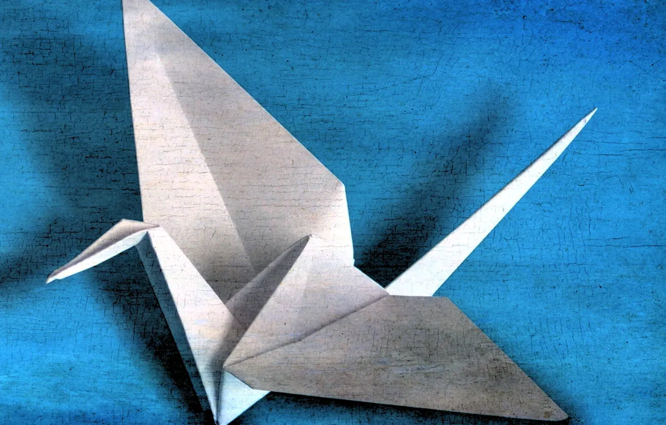 Фото обои стиль, бумага, журавлик, оригами
