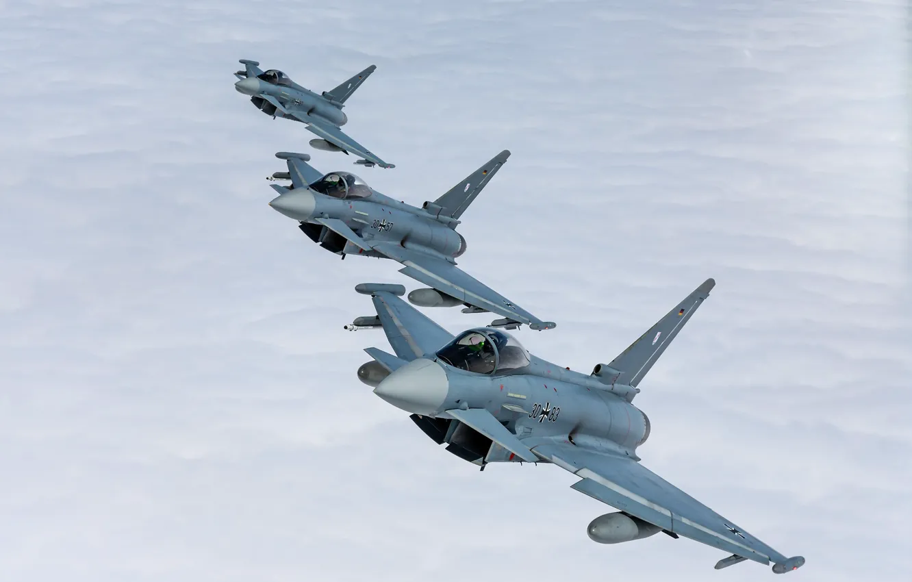 Фото обои Luftwaffe, многоцелевой истребитель, Typhoon, Eurofighter