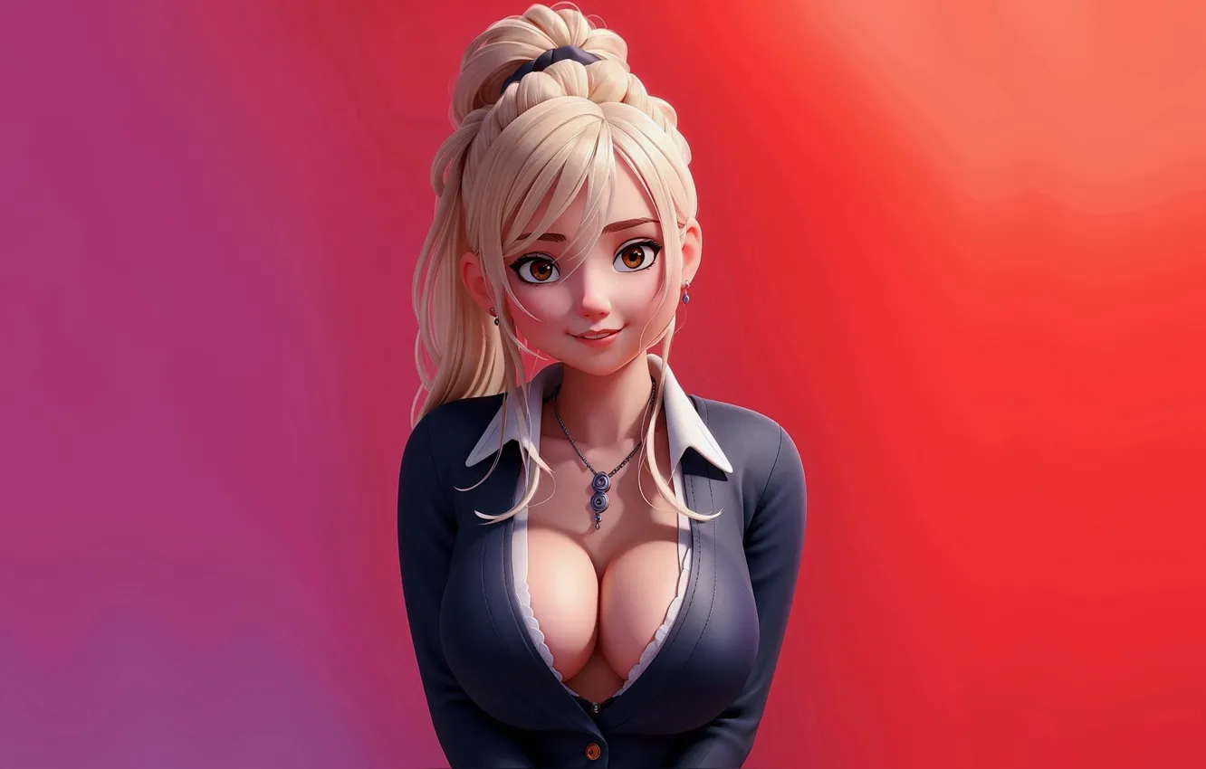 Фото обои girl, blonde, neural network