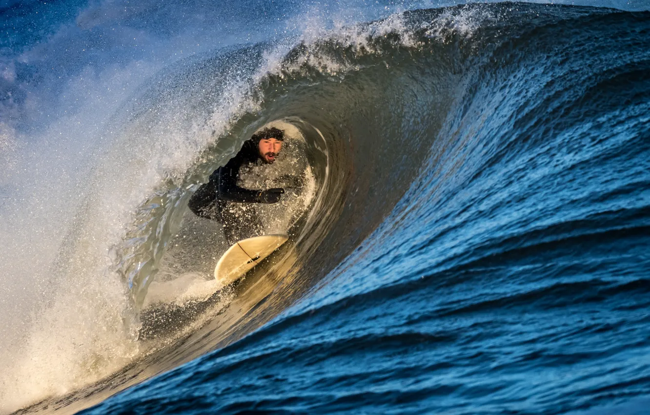 Фото обои волна, серфер, wave, surfer, David Wang