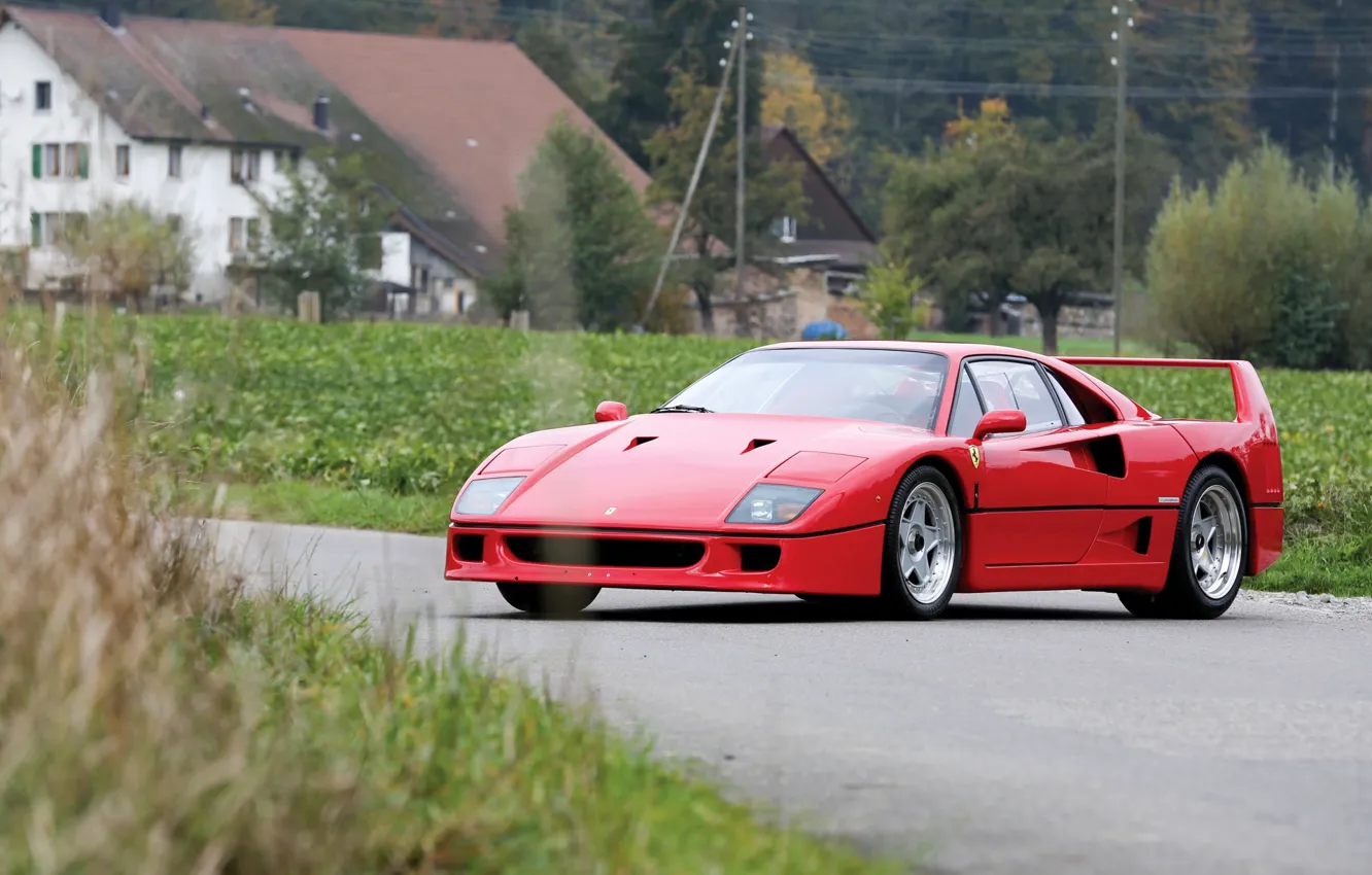 Фото обои Ferrari, F40, Road