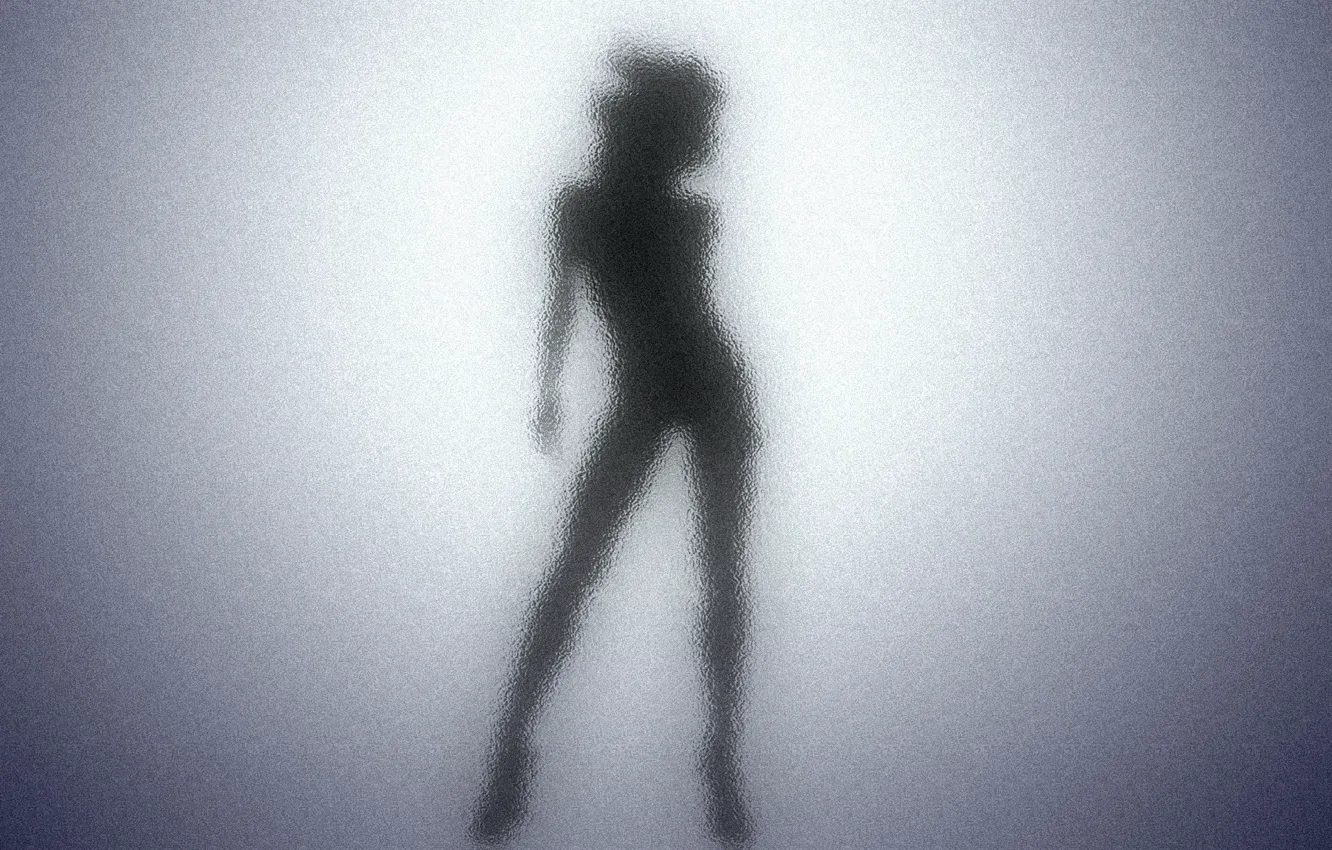 Фото обои black, Glass, shadows, female, silhouette