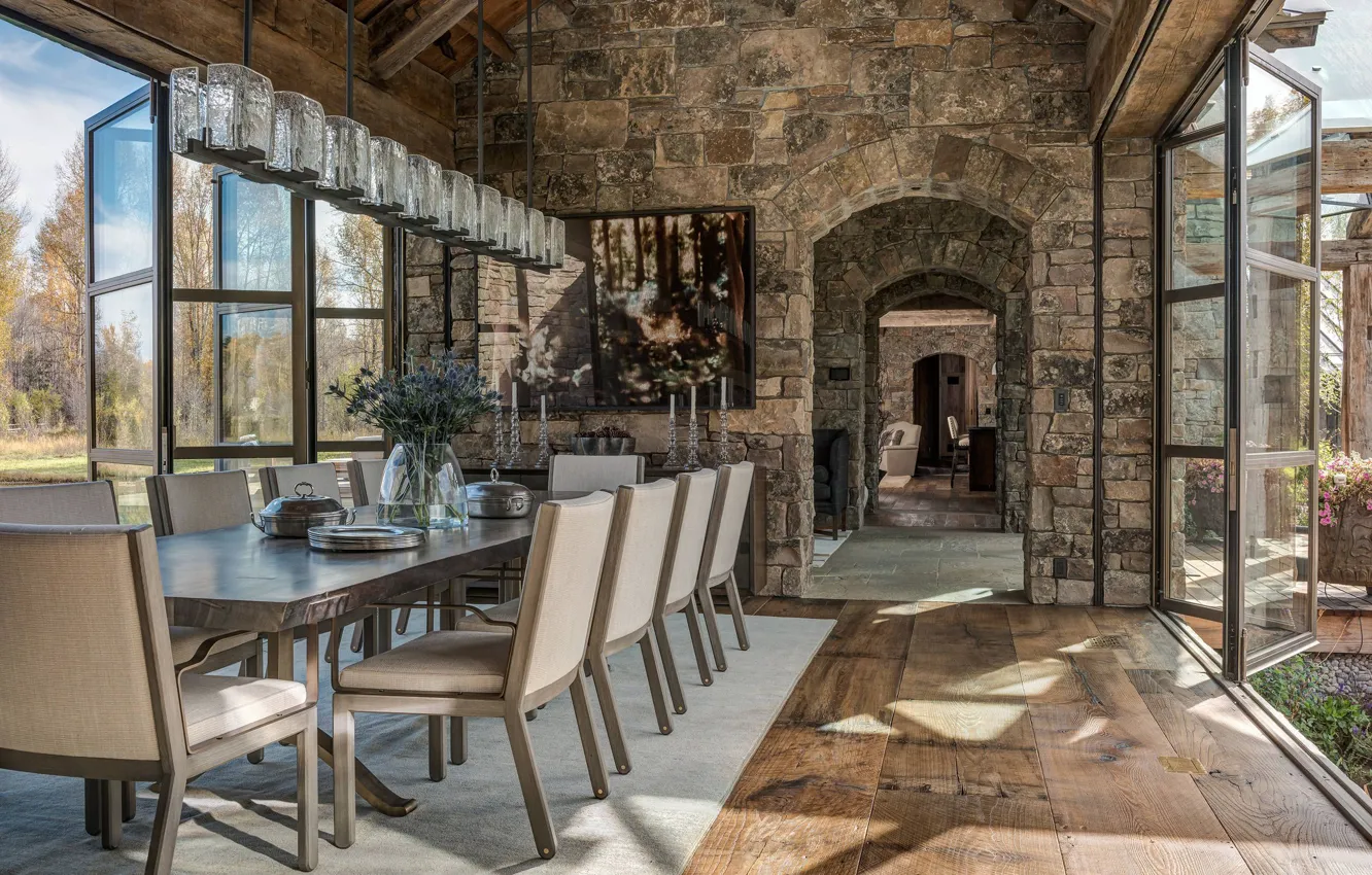 Фото обои дизайн, стиль, вилла, интерьер, столовая, Rustic Dining room