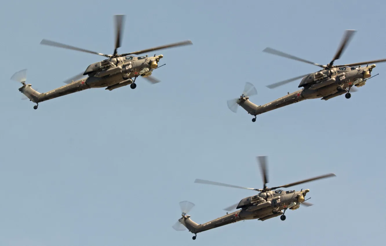 Фото обои полет, ударные, вертолёты, Mi-28