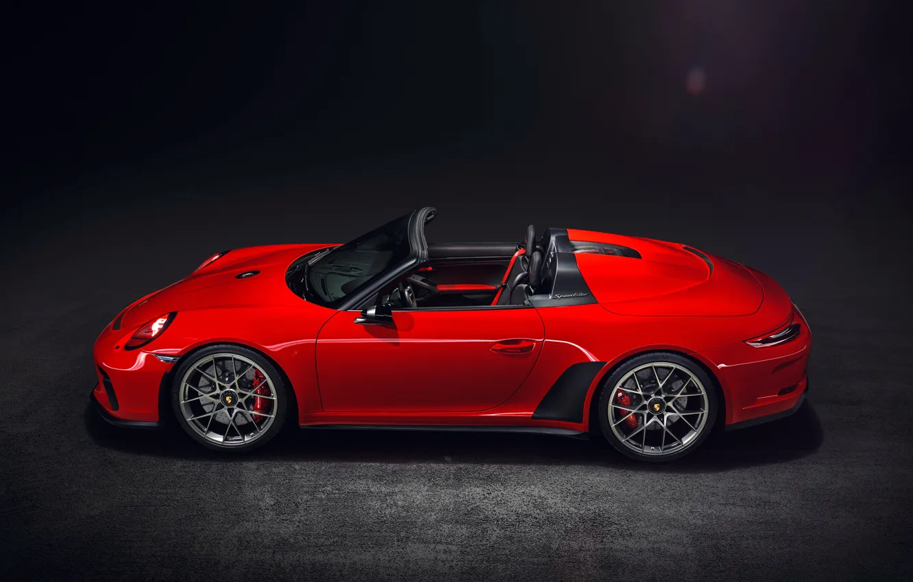 Фото обои 911, Porsche, вид сбоку, 2018, Speedster, Concept II
