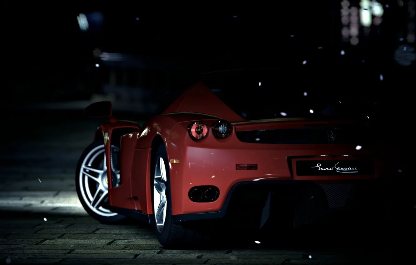 Фото обои Ferrari, Enzo, night, Supercar