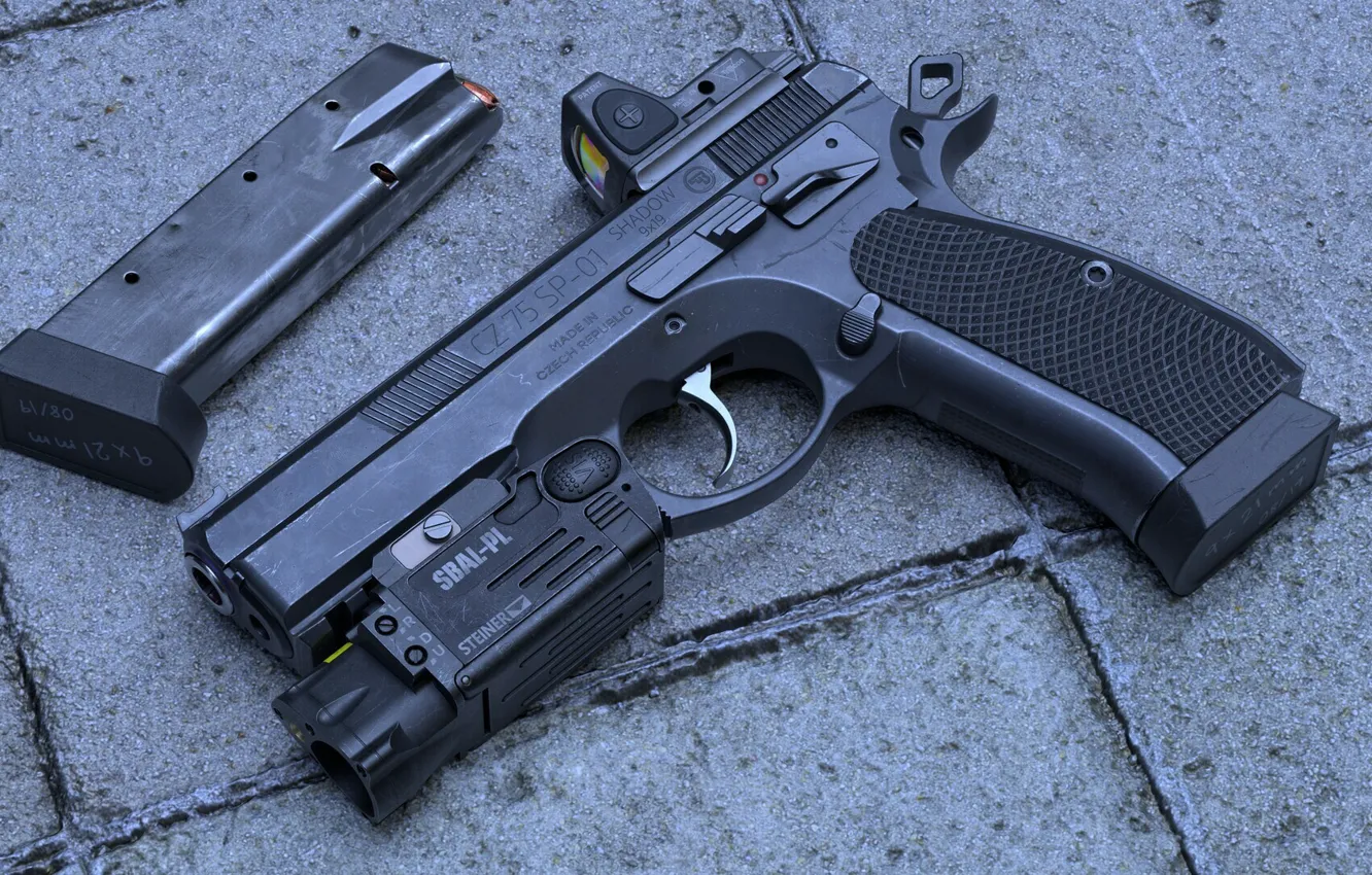 Фото обои пистолет, оружие, pistol, weapon, cz 75, cz 75 sp-01 Shadow, чз 75 сп-01 Тень