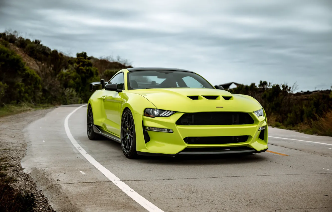 Фото обои Mustang, Ford, вид спереди, tuning, 2019, Revenge GT