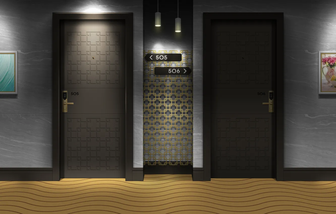 Фото обои hotel, interior, hallway