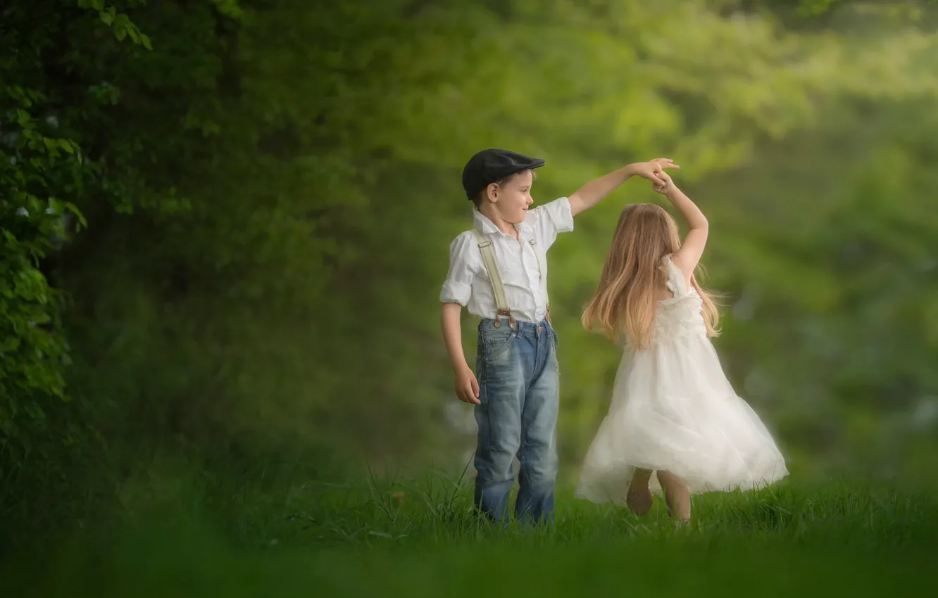 Фото обои танец, мальчик, девочка