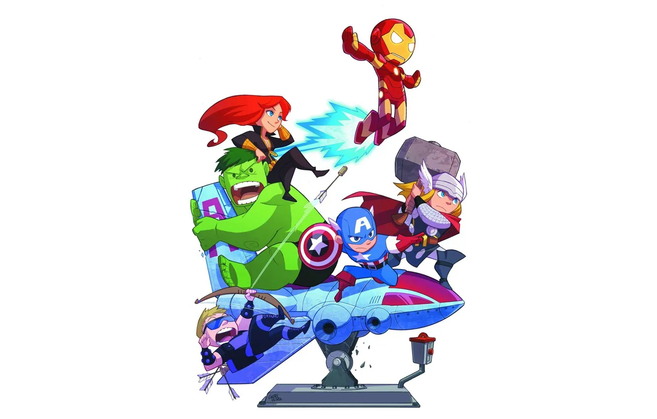 Фото обои фон, Iron Man, Captain America, Thor, Marvel Comics, Black Widow, The Avengers, Hawkeye
