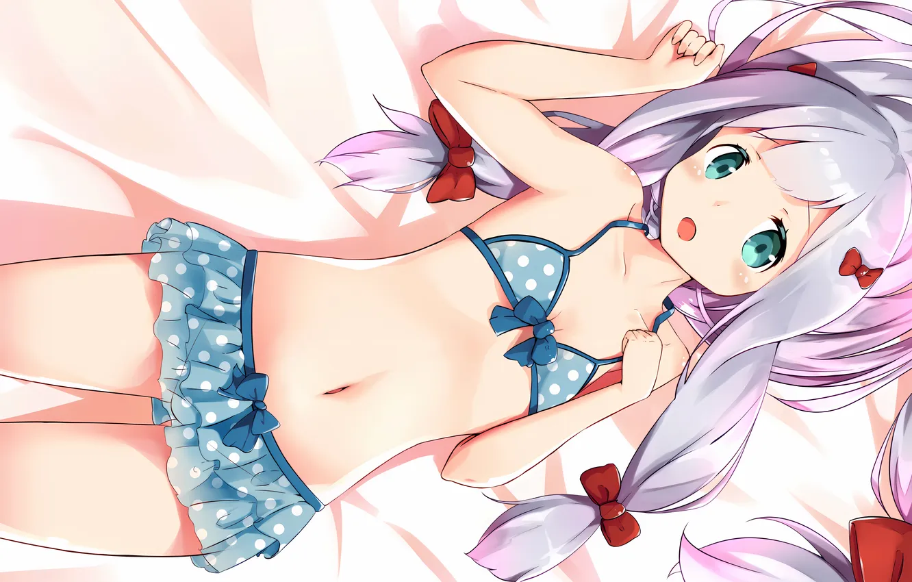 Фото обои girl, long hair, anime, beautiful, twintails, pretty, swimsuit, bikini