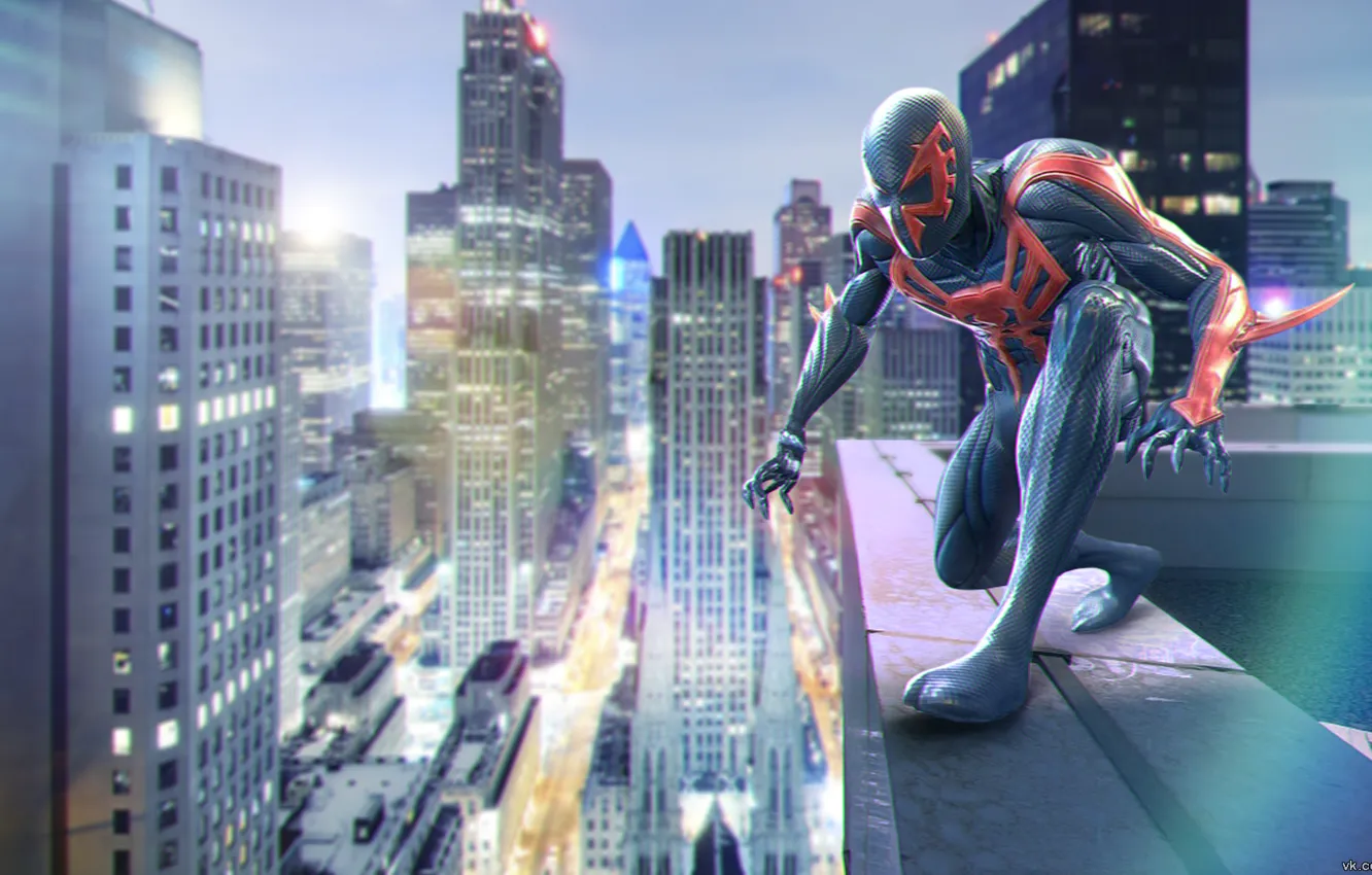 Фото обои spider-man, костюм, комиксы, супергерой, night, marvel, comics, Человек-паук