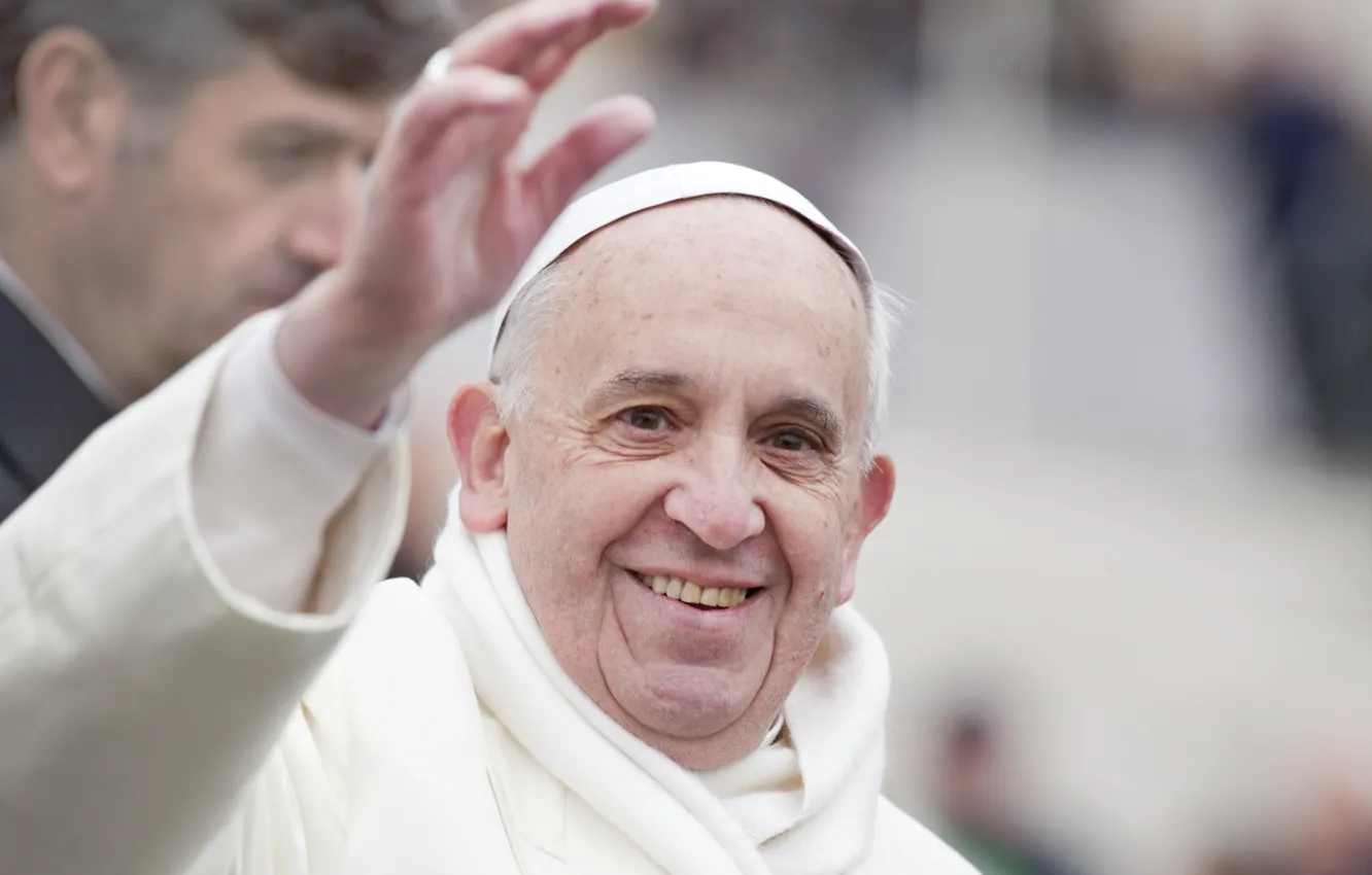 Фото обои white, smile, Francisco, poses, Pope Francis, Jorge Mario Bergoglio Sívori