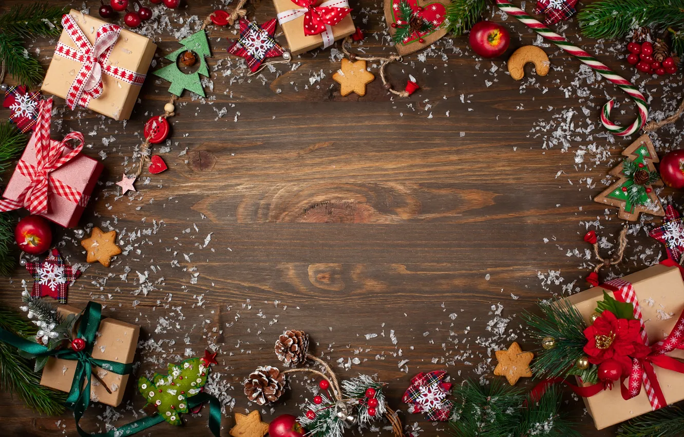 Фото обои украшения, Новый Год, Рождество, подарки, Christmas, wood, New Year, decoration