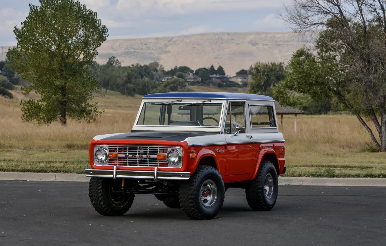 Фото обои Ford, внедорожник, 1971, Wagon, Bronco, Baja Edition, Stroppe