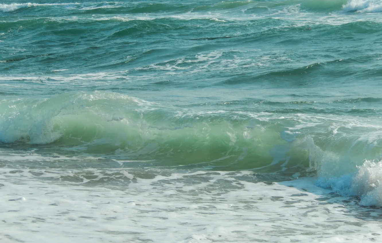 Фото обои море, волны, widescreen, обои, wallpaper, sea, широкоформатные, background