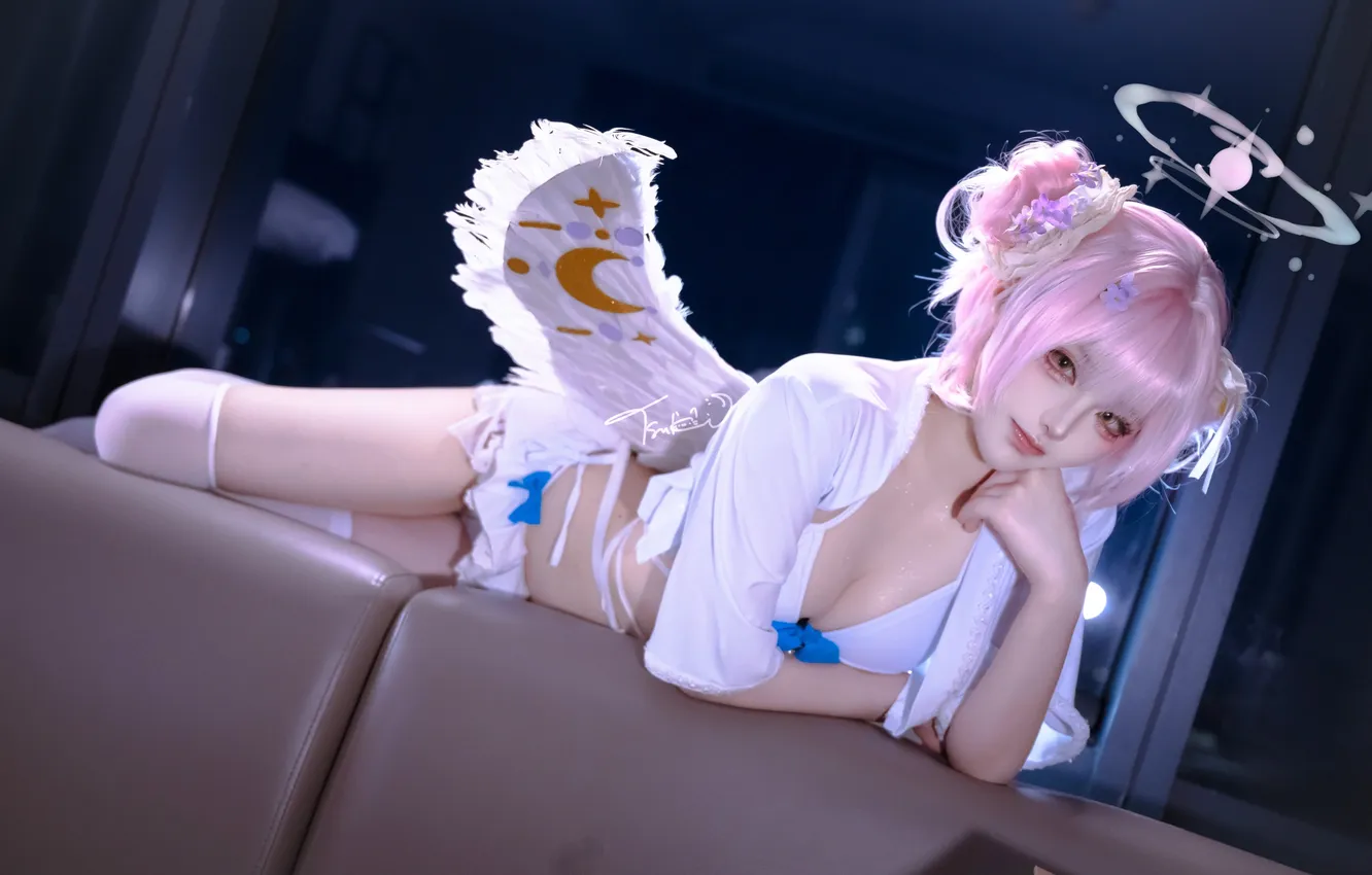 Фото обои model, cosplay, Tsuki, Blue Archive, Misono Mika