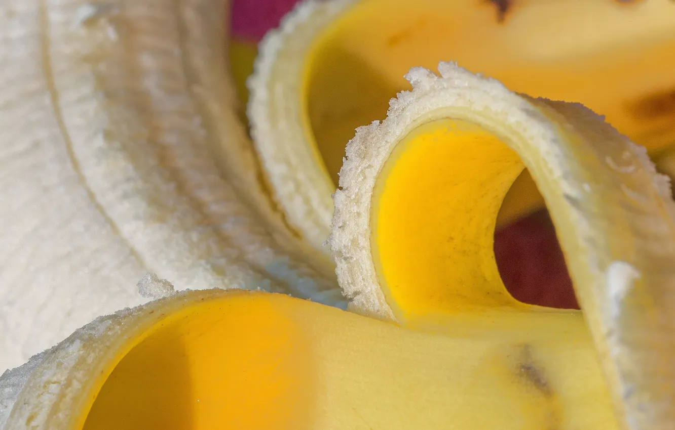 Фото обои макро, банан, кожура