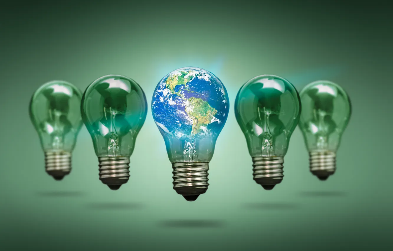 Фото обои green, future, glass, glow, generation, globe, global, gases