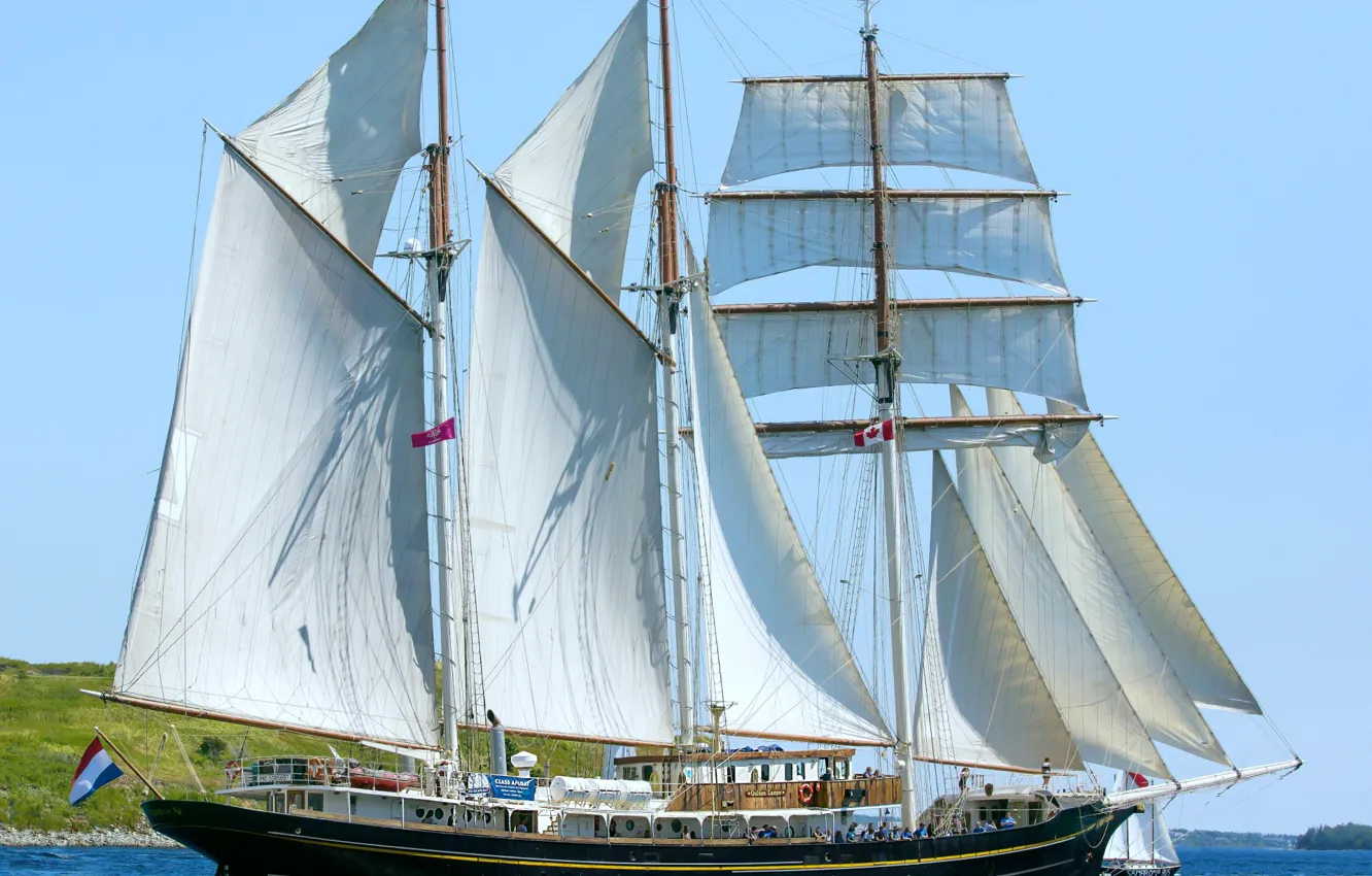 Фото обои море, отдых, парусник