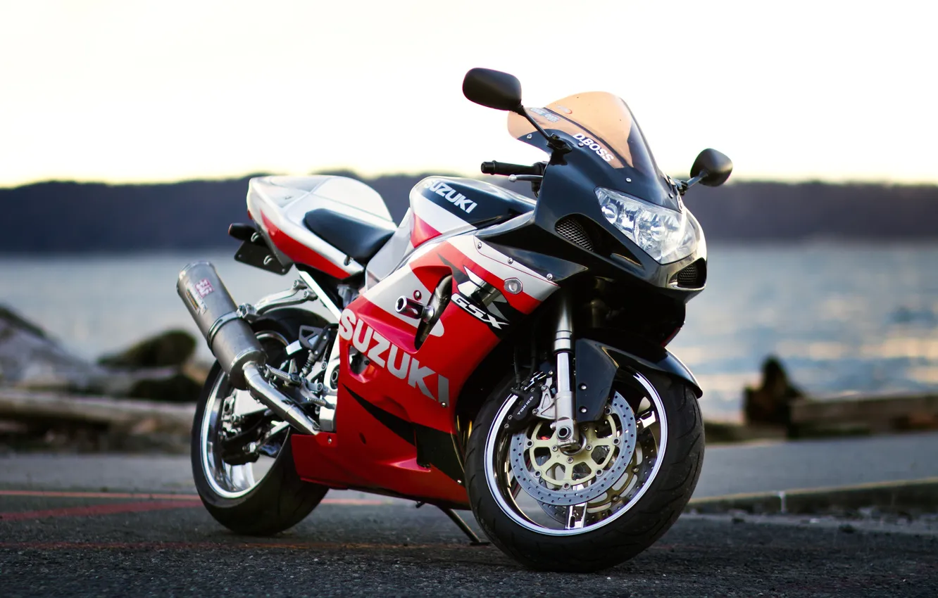 Фото обои красный, мотоцикл, red, Suzuki, сузуки, GSX