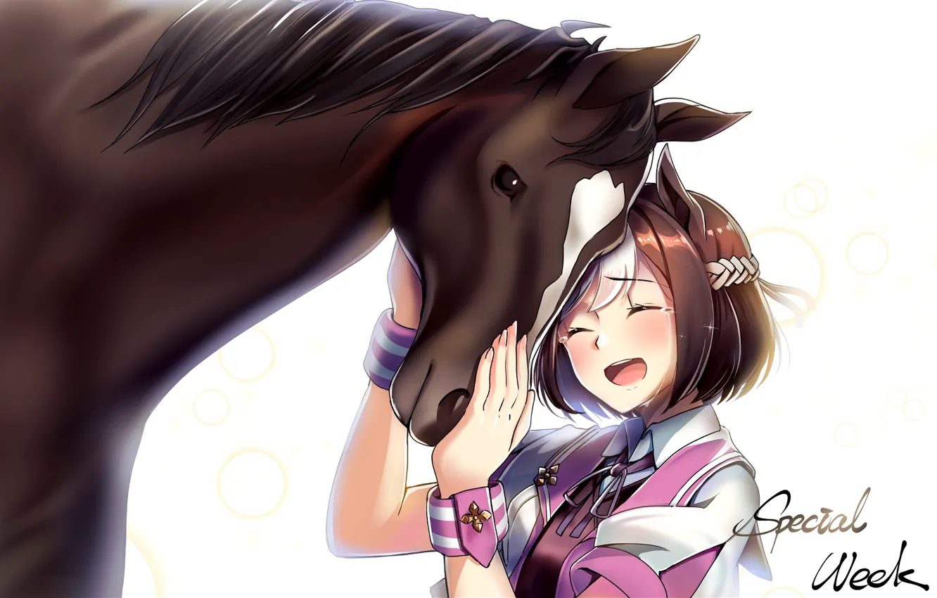 Фото обои конь, лошадь, девочка, uma musume pretty derby