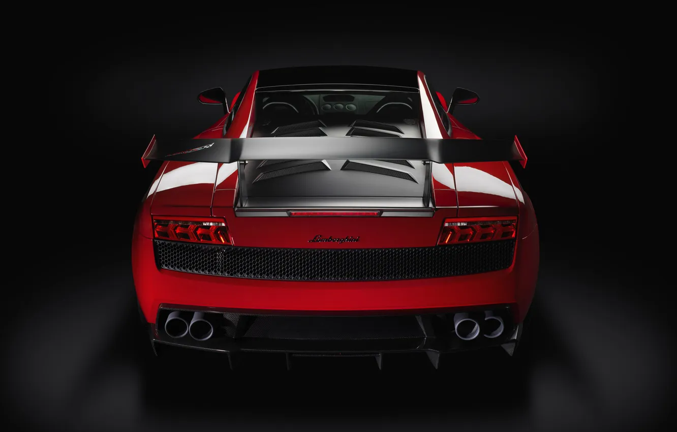 Фото обои авто, Lamborghini, спойлер, Gallardo, вид сзади, ламборгини, Super Trofeo Stradale, LP570-4
