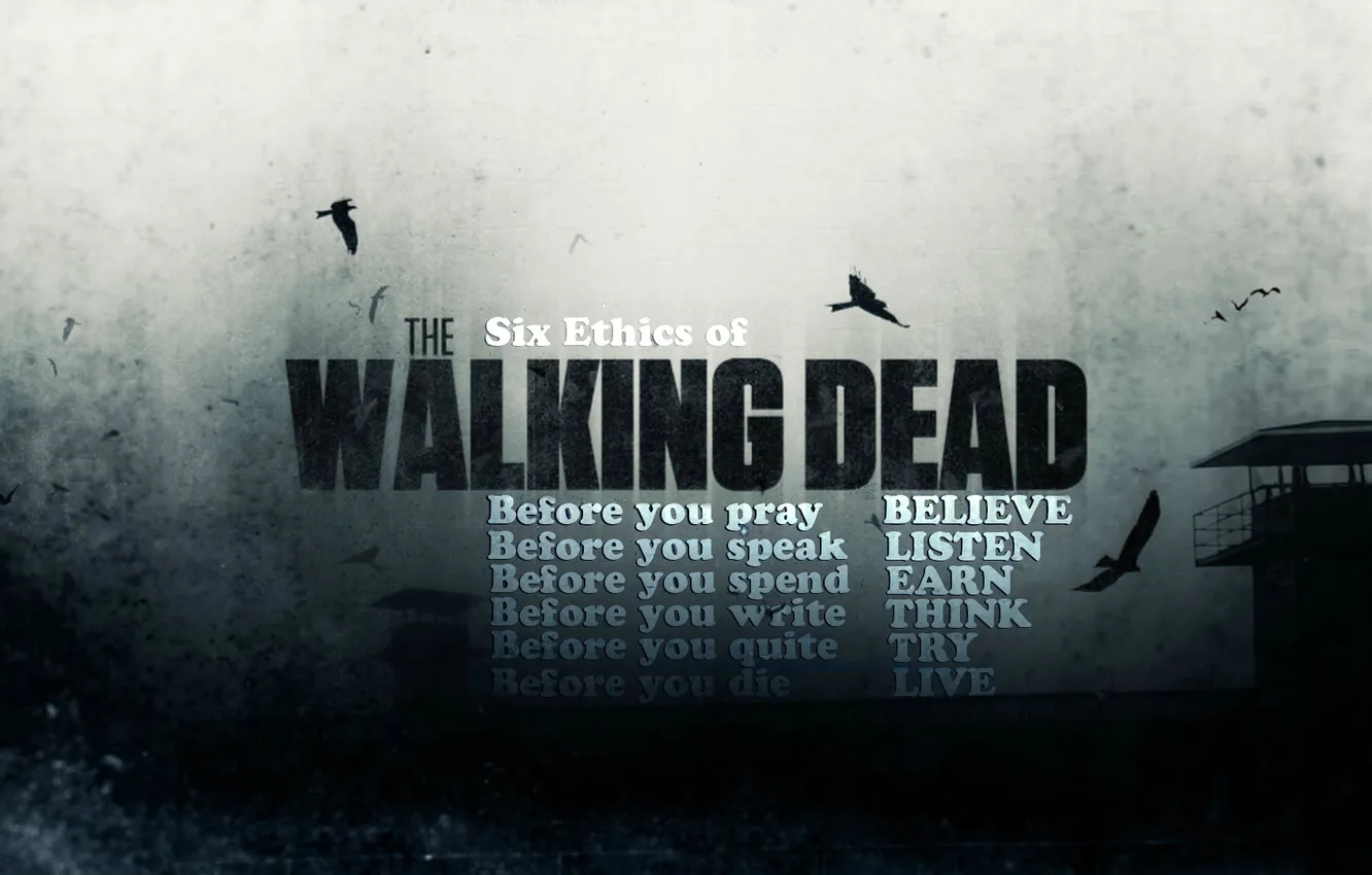 Фото обои think, live, listen, Believe, The walking dead, try, earn