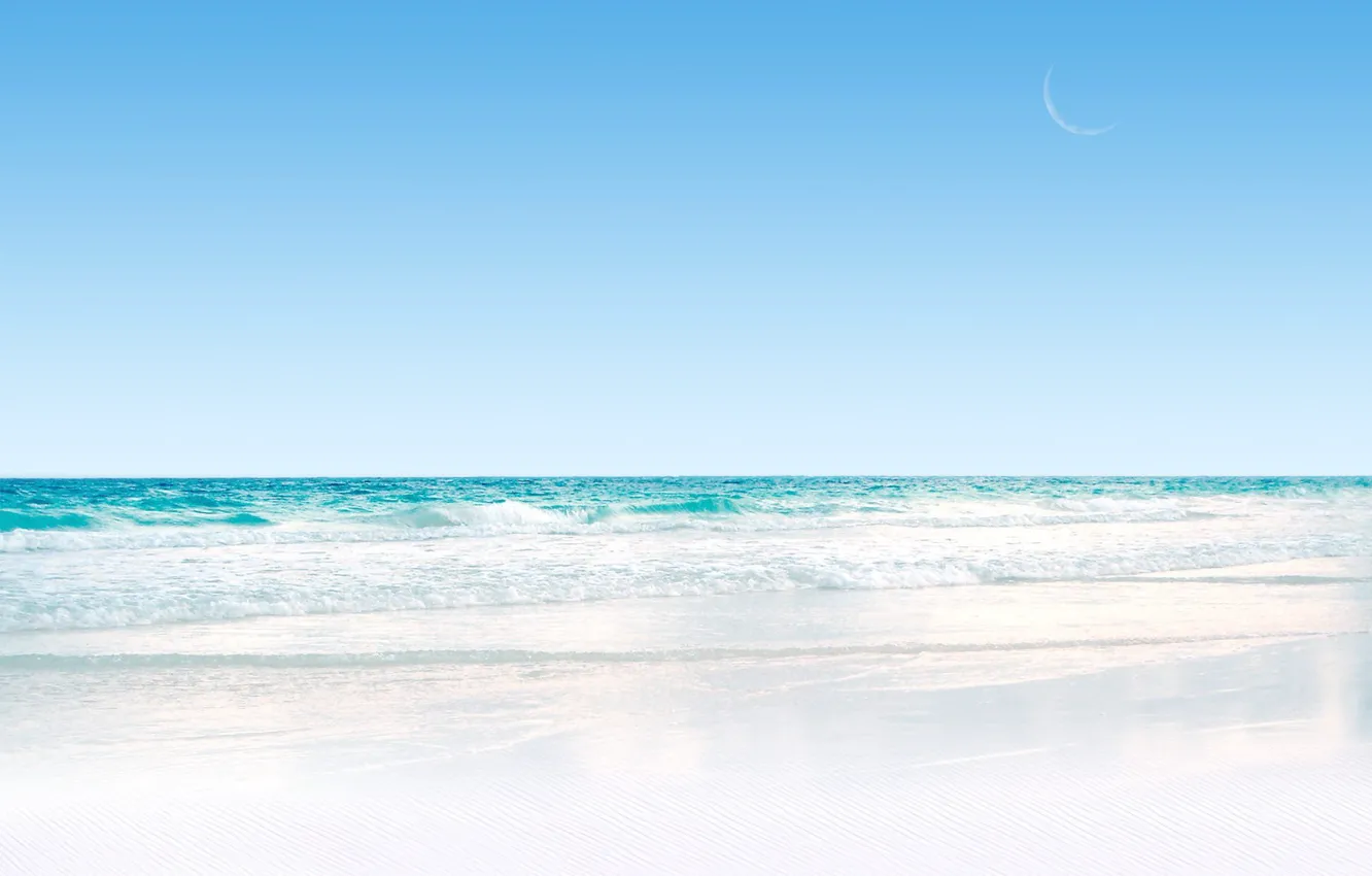 Фото обои песок, море, волна