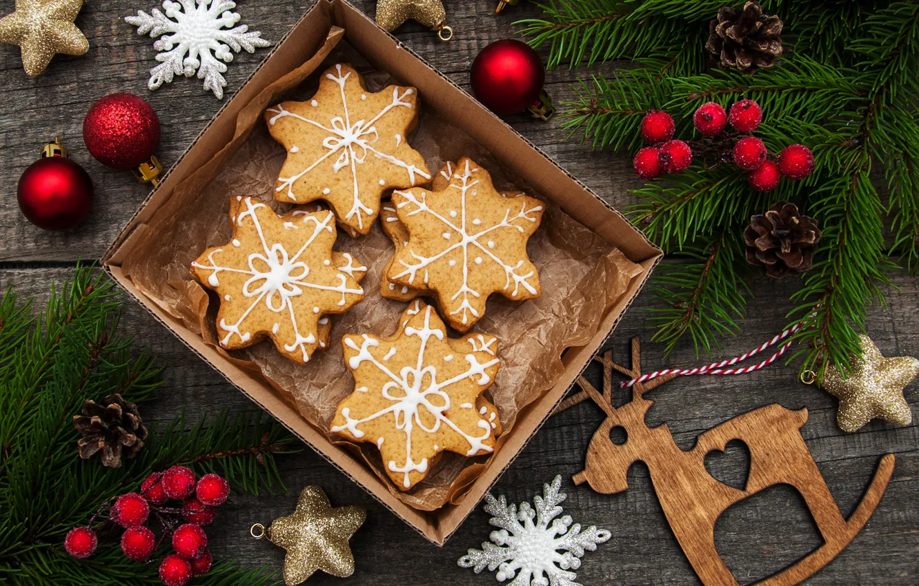 Фото обои украшения, Новый Год, Рождество, christmas, wood, merry, cookies, decoration