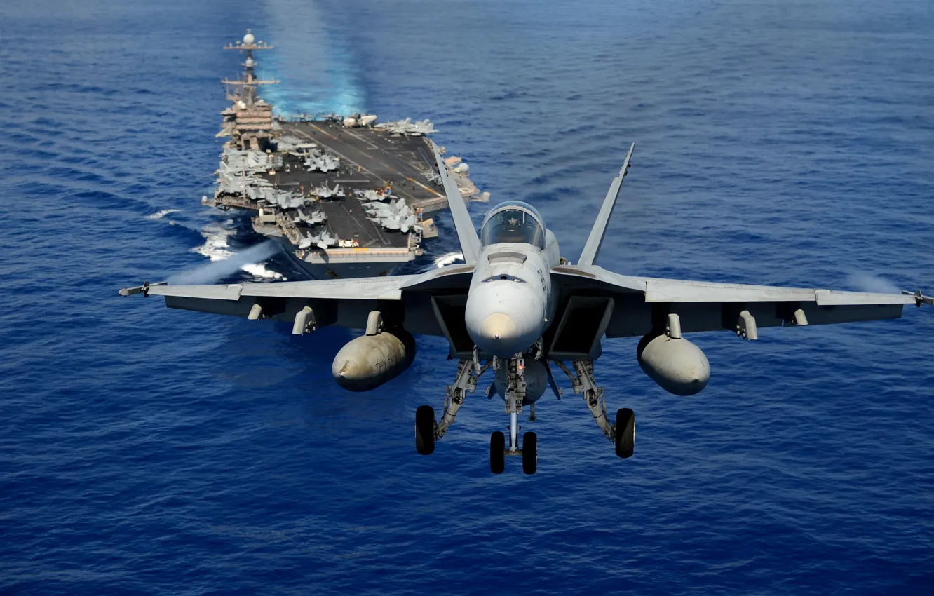 Фото обои USA, carrier, Navy, Aircraft, FA18