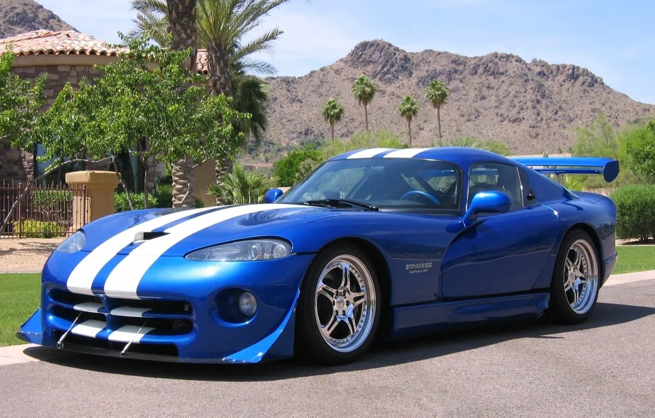 Фото обои car, viper, blue