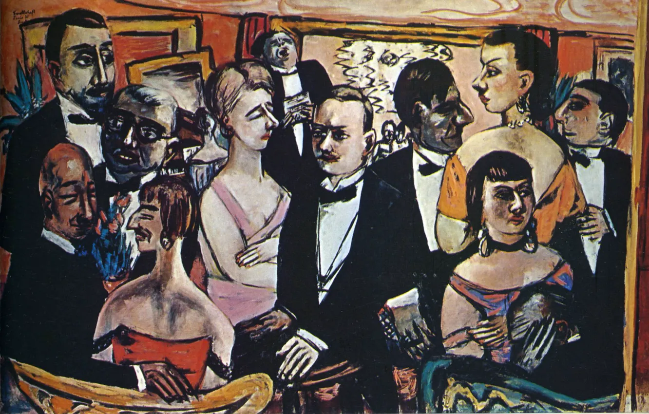 Фото обои люди, Авангард, Экспрессионизм, Max Beckmann, Партия в Париже, 1931-47
