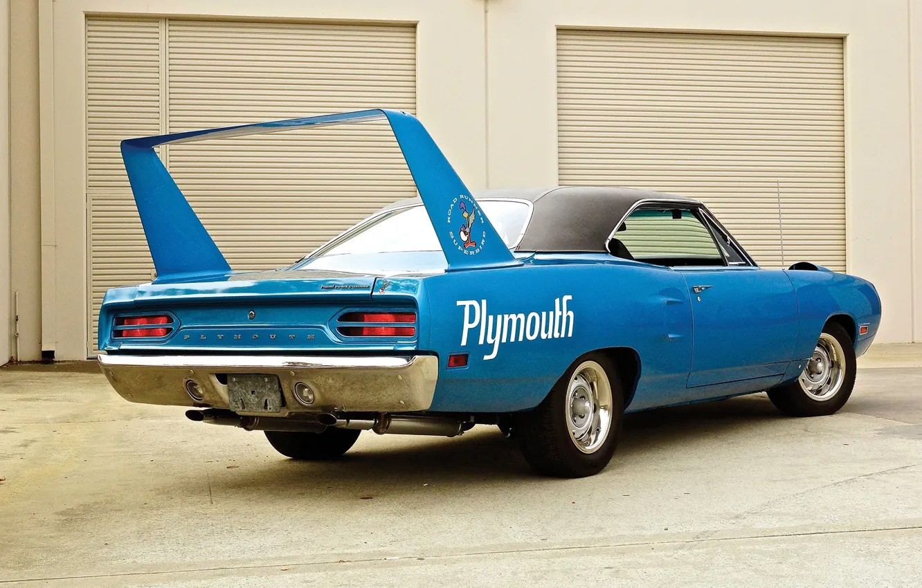 Фото обои Blue, 1970, Plymouth, Back, Muscle car, Superbird