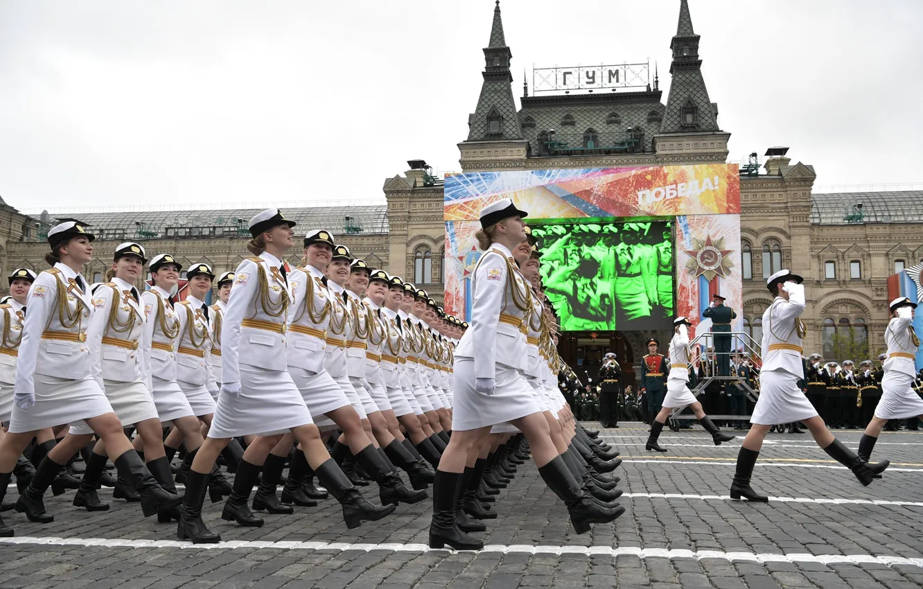 Фото обои день победы, парад, красная площадь, России, военного, обороны, 9 Мая, курсанты