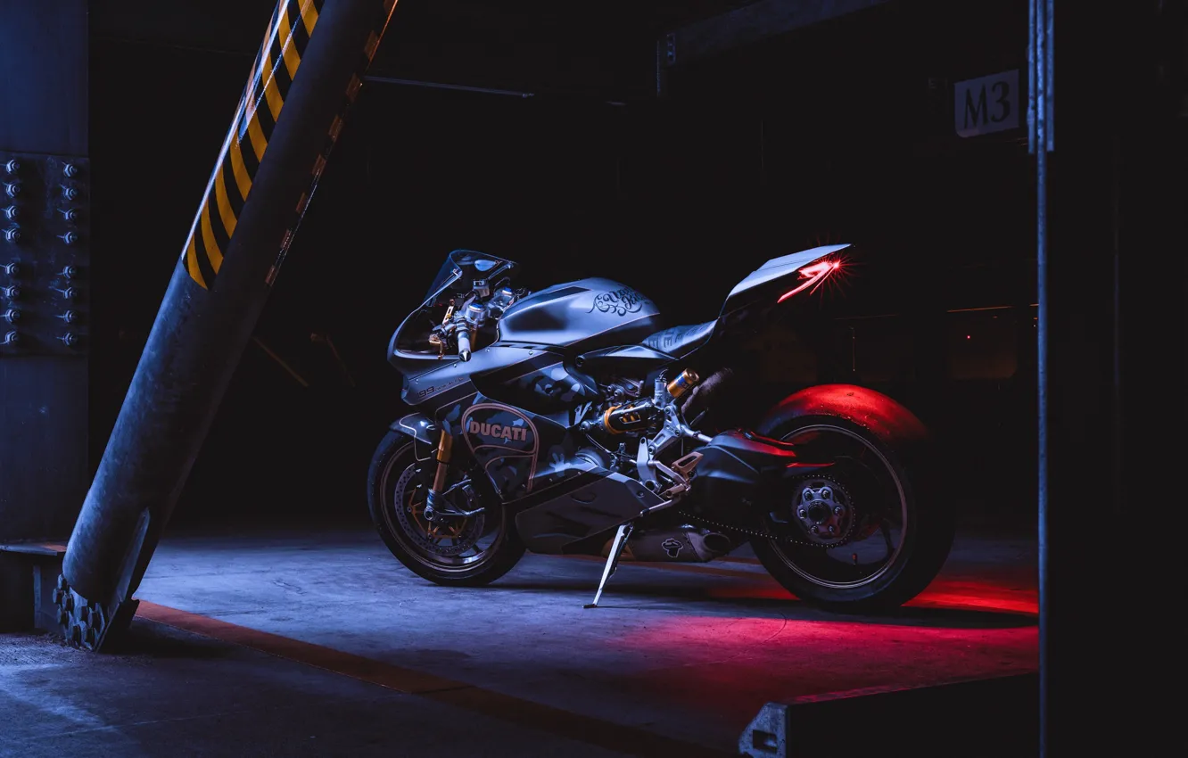 Фото обои Ducati, sportbike, dark background, Panigale 1199, Ducati panigale 1199 s