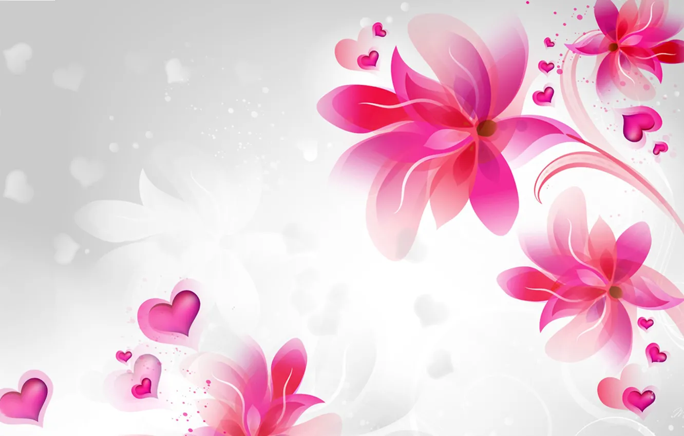 Фото обои цветы, коллаж, сердце, День Святого Валентина