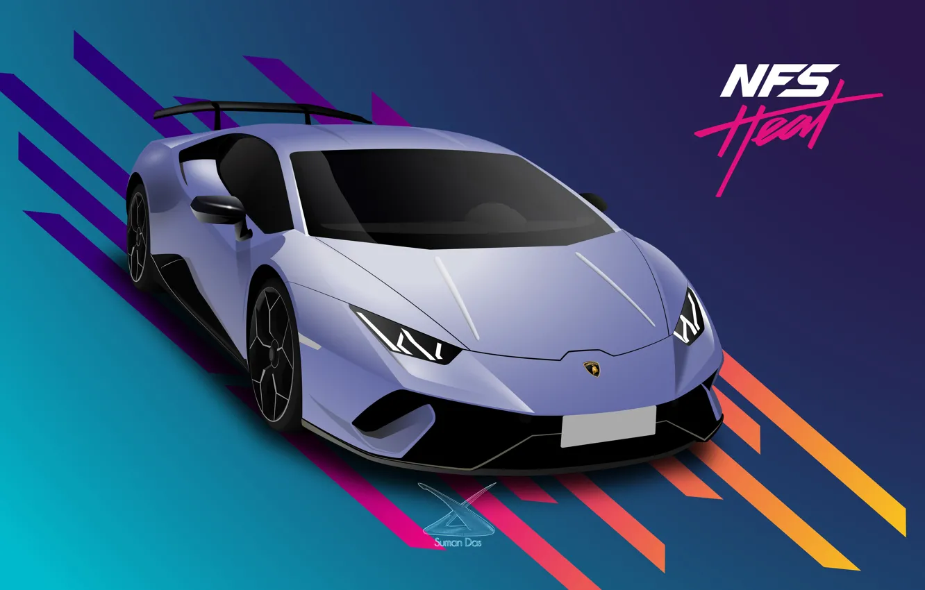 Фото обои Lamborghini, NFS, Electronic Arts, Need For Speed, Performante, Huracan, game art, 2019