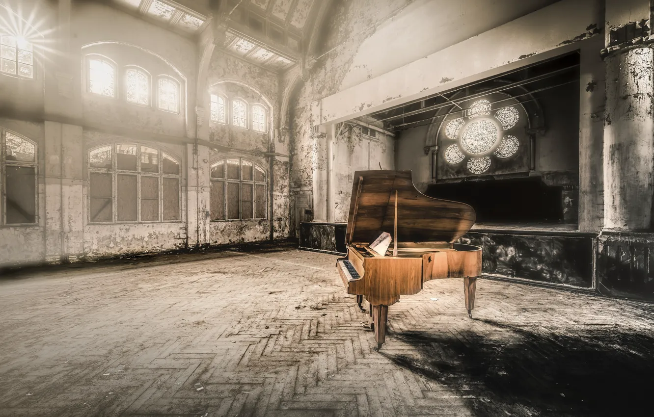 Фото обои музыка, зал, пианино