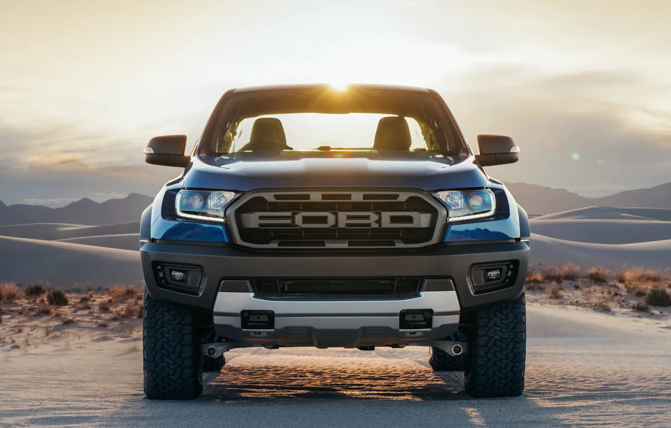 Фото обои Ford, вид спереди, Raptor, пикап, Ranger, 2019